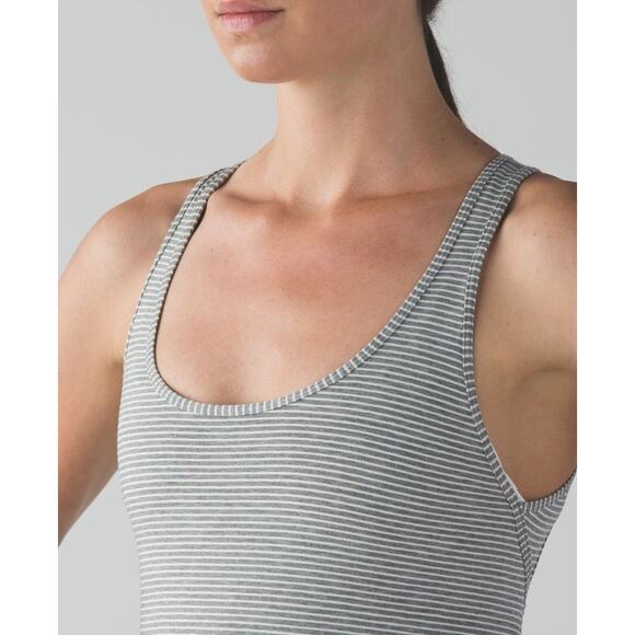(8) NWT Lululemon Go For It Dress Hyper Stripe Heathered Medium Grey Ghost - Picture 3 of 8